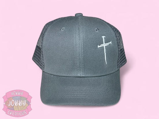 Cross Cap (Gray w/ White)