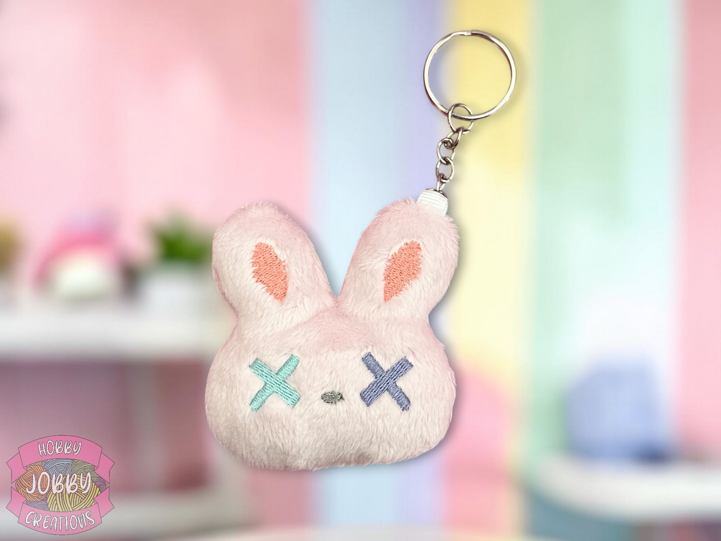 X Eye Bunny Plush Keychain