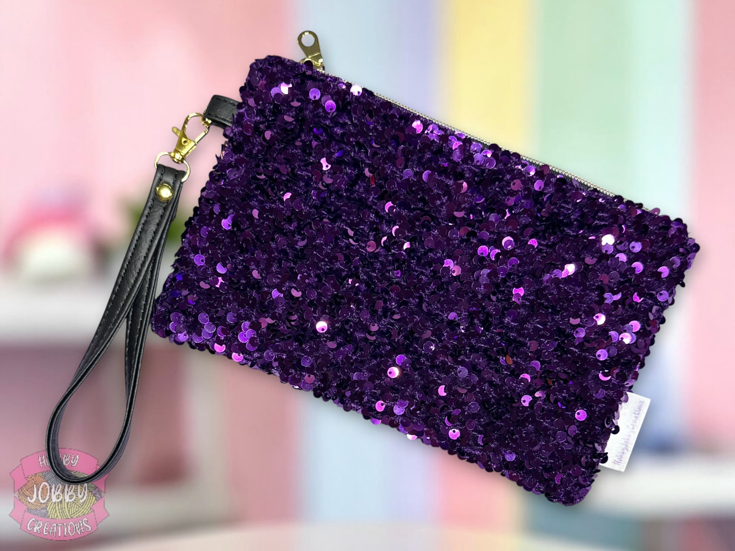 Wristlet Bag (Purple Sequin)