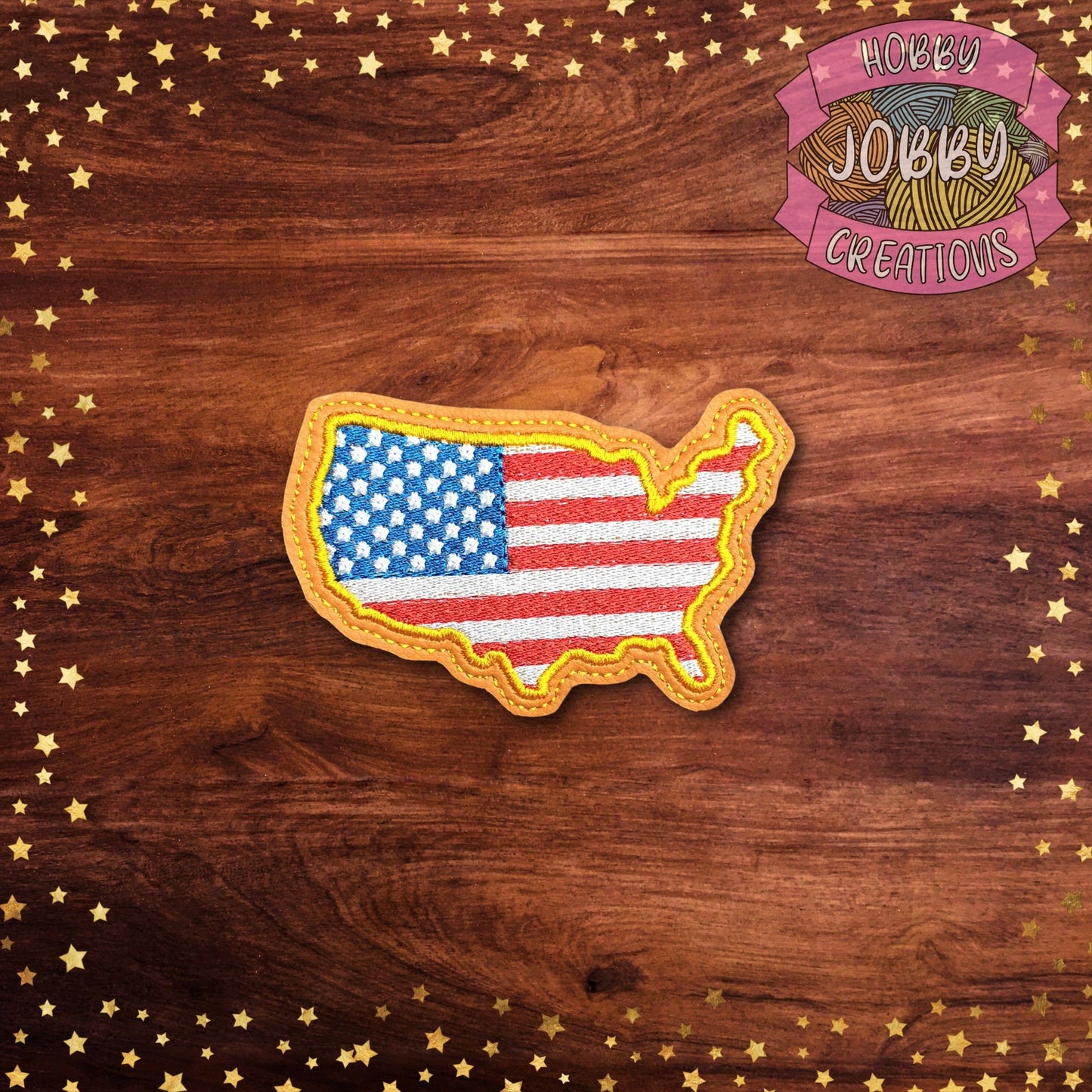 USA Flag Magnet Digital Embroidery Design