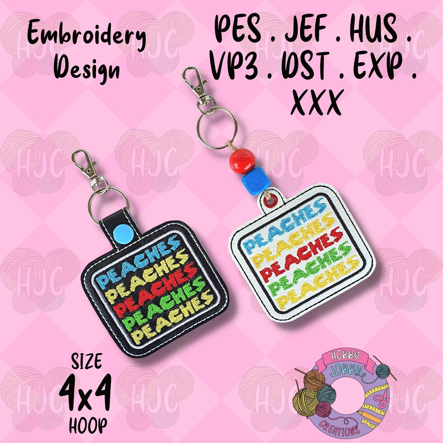 Peaches Eyelet / Snap Tab Digital Embroidery Design