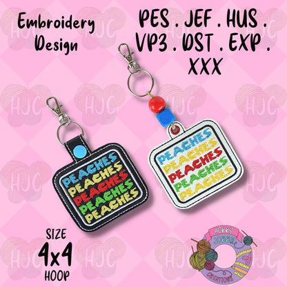 Peaches Eyelet / Snap Tab Digital Embroidery Design