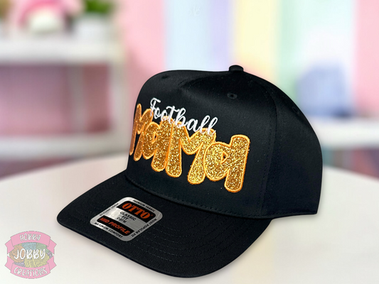 Football Mama Applique Embroidered Hat