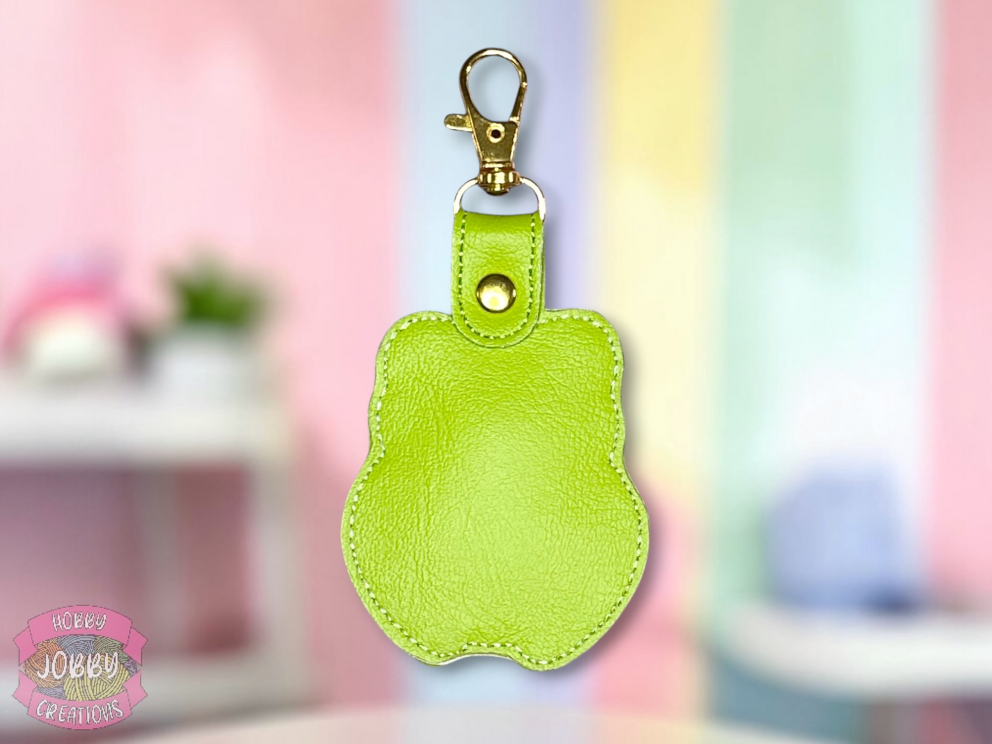 Strawberry Frog Embroidered Keychain