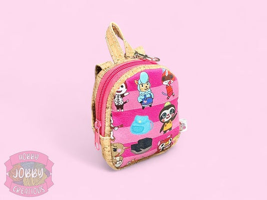 Bitty Backpack (Island Friends w/ Cork and Pink)