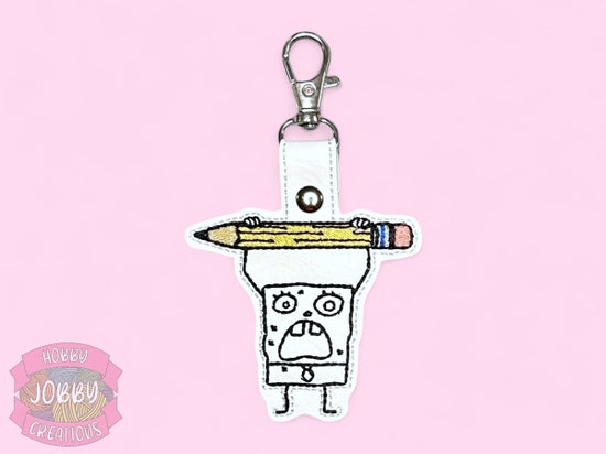 Scribble Sponge Embroidered Keychain