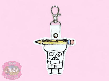 Scribble Sponge Embroidered Keychain