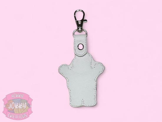 Marshmallow Guy Embroidered Keychain