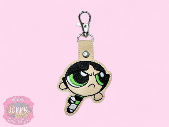 Green Puff Embroidered Keychain