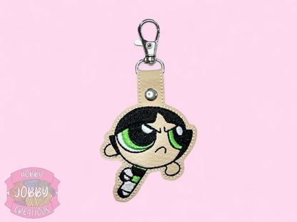 Green Puff Embroidered Keychain