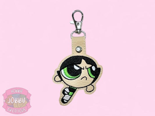 Green Puff Embroidered Keychain