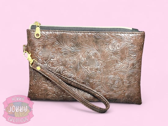 Wristlet Bag (Brown Embossed)