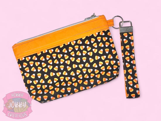 Candy Corn Wristlet Bag