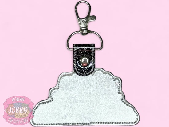 Floral Books Embroidered Keychain