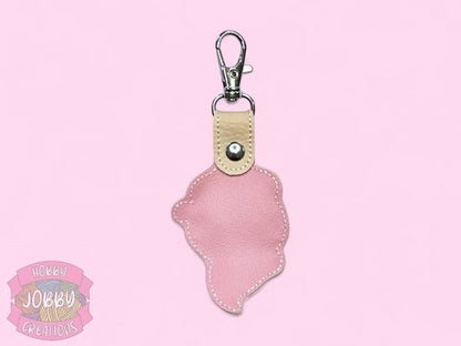 Red Puff Embroidered Keychain