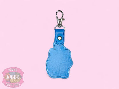 Blue Tiger Embroidered Keychain