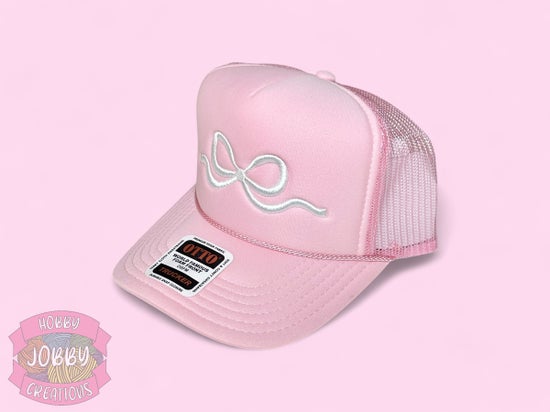 3D Puff Bow Embroidered Hat