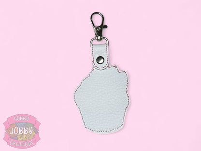 Kitty Cupcake Embroidered Keychain