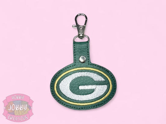 Green G Embroidered Keychain