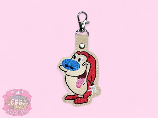 Idiot Cat Embroidered Keychain