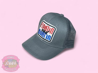 Floatin and Boatin Patch Cap (Gray w/ Red & Blue)