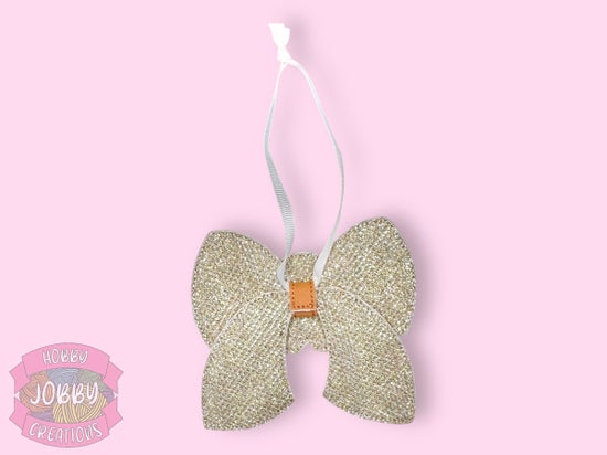 Gingerbread Bow Embroidered Ornament
