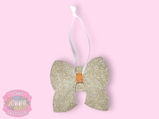 Gingerbread Bow Embroidered Ornament