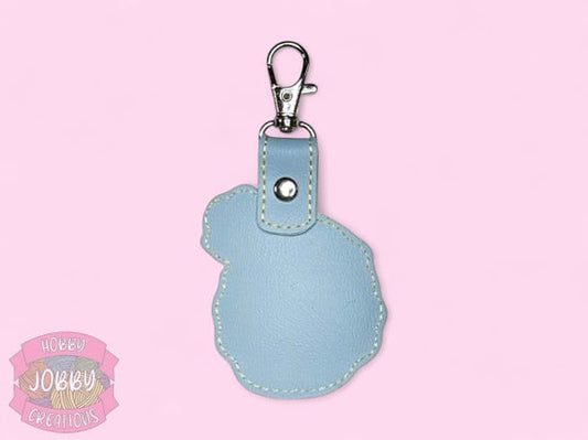 Bee on Hive Embroidered Keychain