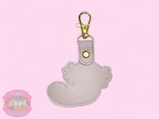 Cute Axolotl Embroidered Keychain