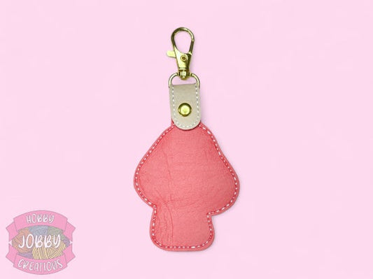Glitter Mushroom Embroidered Keychain
