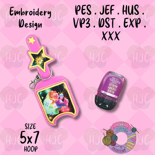 1oz Star Applique Hand Sanitizer Holder Digital Embroidery Design