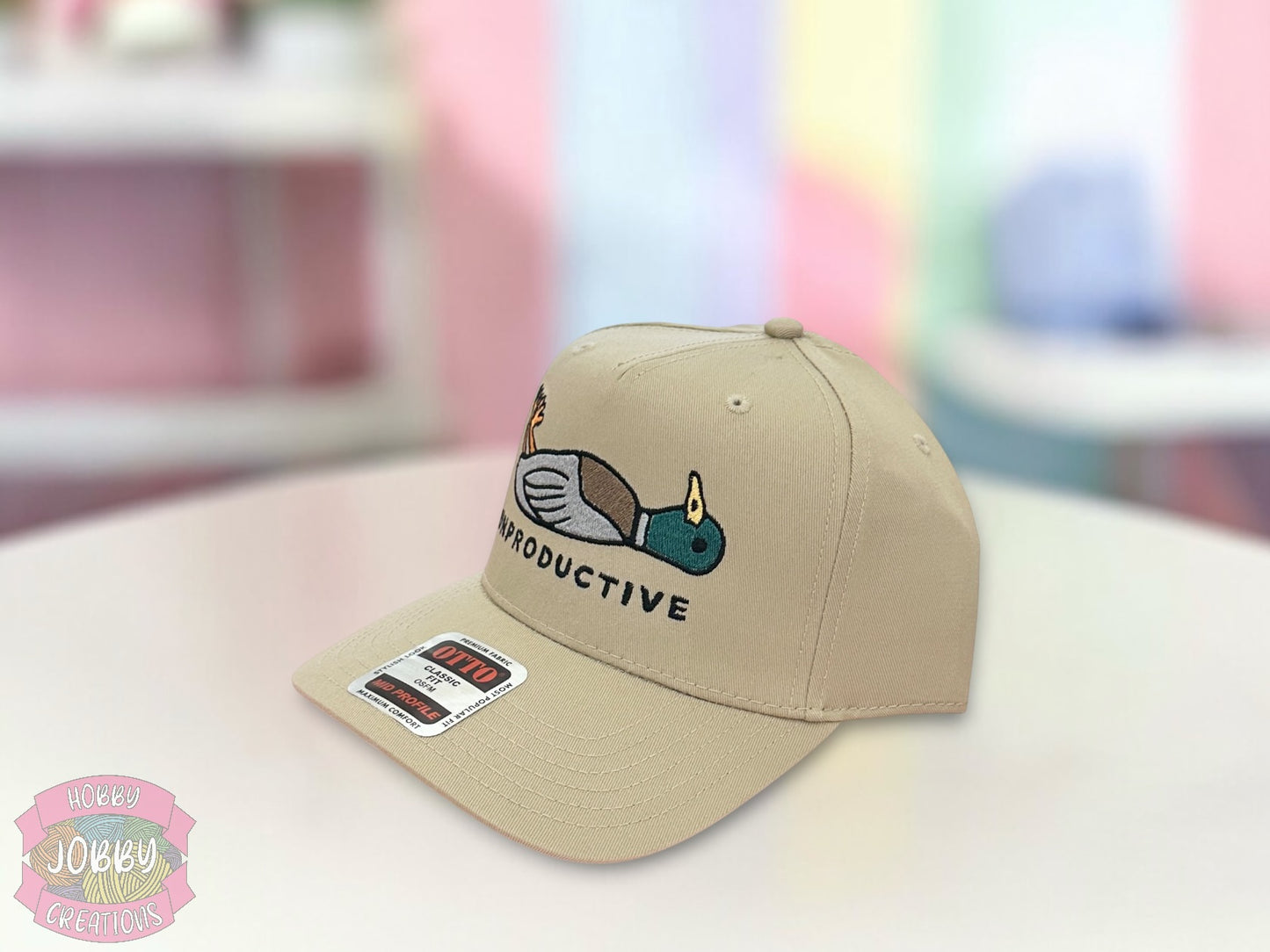 Unproductive Duck Embroidered Hat