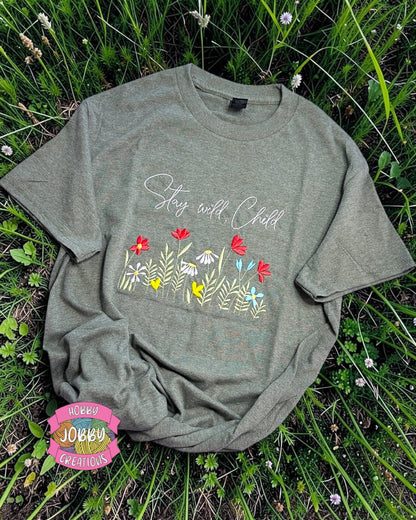 Stay Wild Child Embroidered T-Shirt
