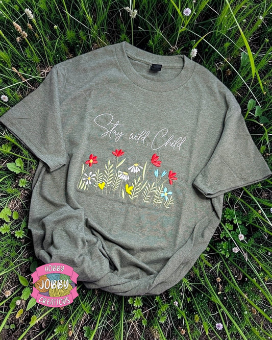 Stay Wild Child Embroidered T-Shirt