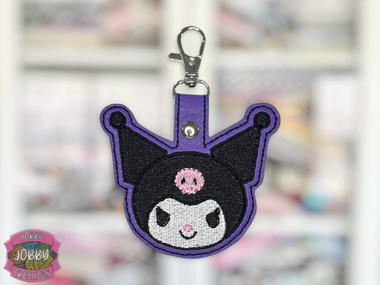 Feisty Kitty Friend Embroidered Keychain