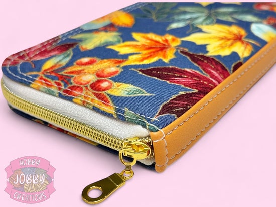 Fall Leaves Long Zip Around Wallet