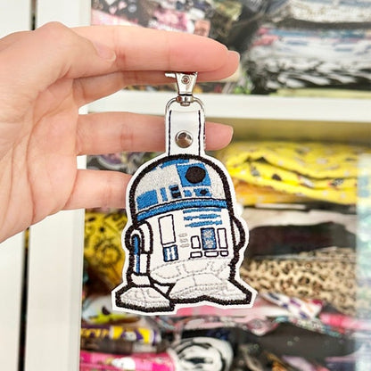 Beep Boop Robot Embroidered Keychain