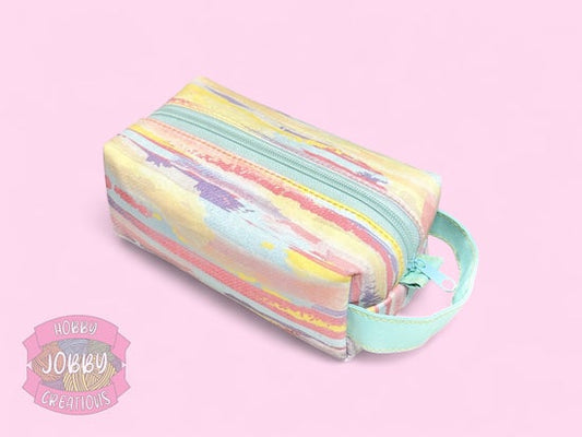 Boxy Bag (Teal w/ Pastel Brush Strokes)