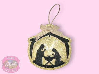 Holy Family Embroidered Christmas Ornament