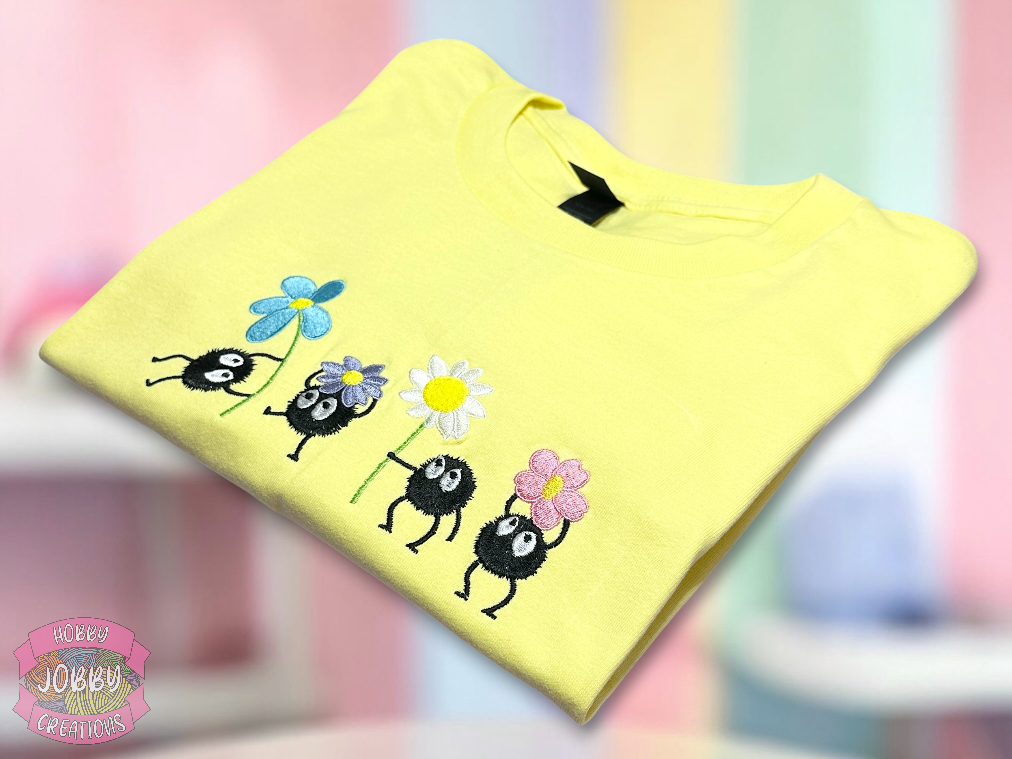 Spring Sooty Friends Embroidered T-Shirt