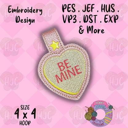 Be Mine Valentine Heart Digital Embroidery Design