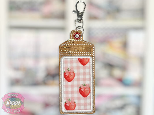 Lip Balm Holder (Plaid Strawberries)