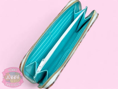 Pastel 3d Skulls Zip Around Wallet