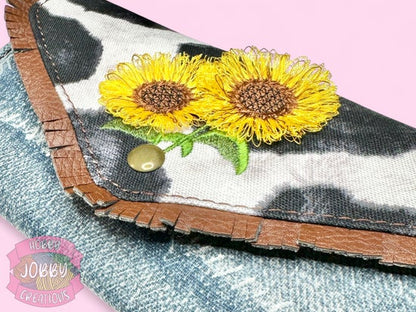 Rustic Cow Sunflower Wallet