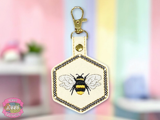 Bee Embroidered Keychain
