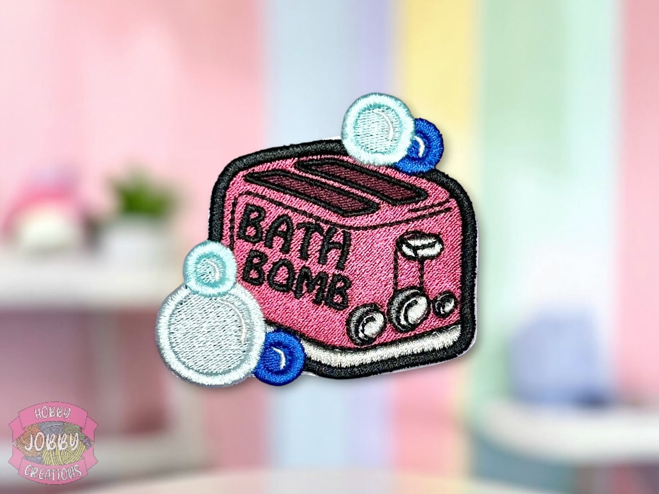 Bath Bomb Embroidered Iron-On Patch