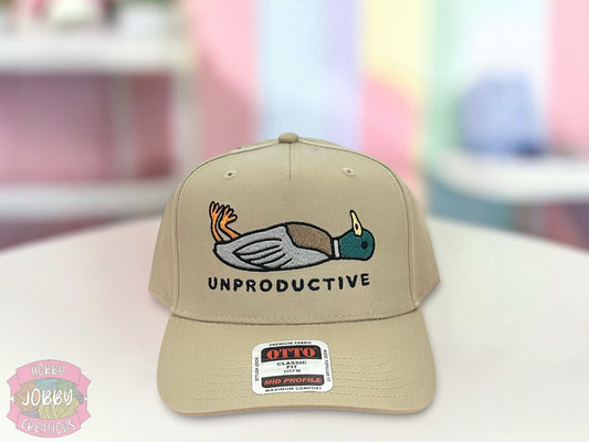 Unproductive Duck Embroidered Hat