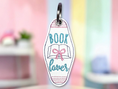 Book Lover Embroidered Keychain