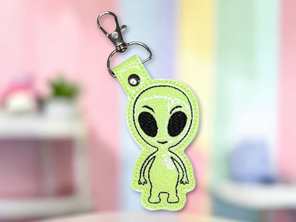 Glow Alien Embroidered Keychain