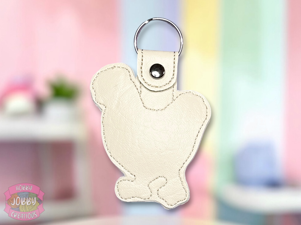 Chicken Embroidered Keychain